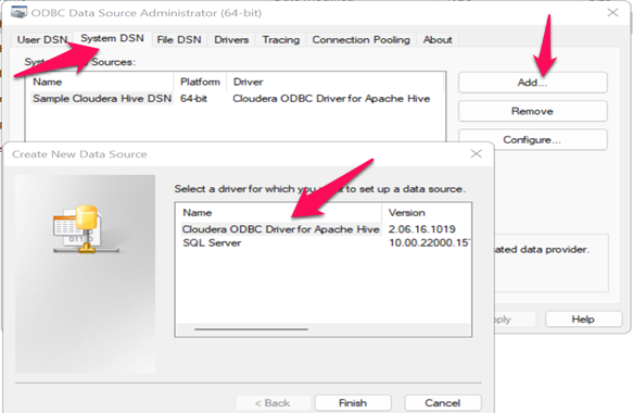 Separador DSN de Sistema