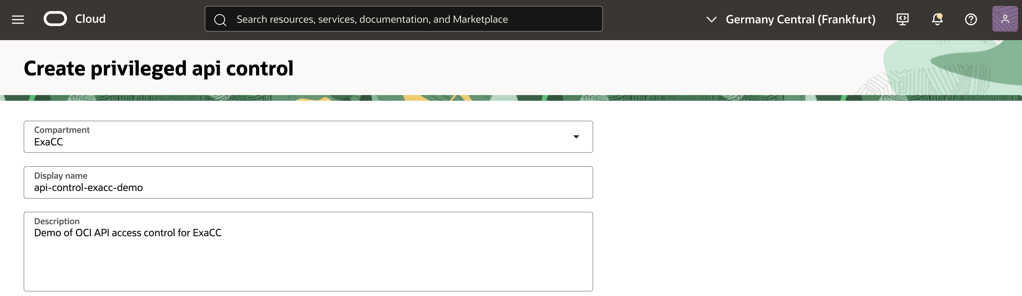 Imagen 3: Control CreateAPI