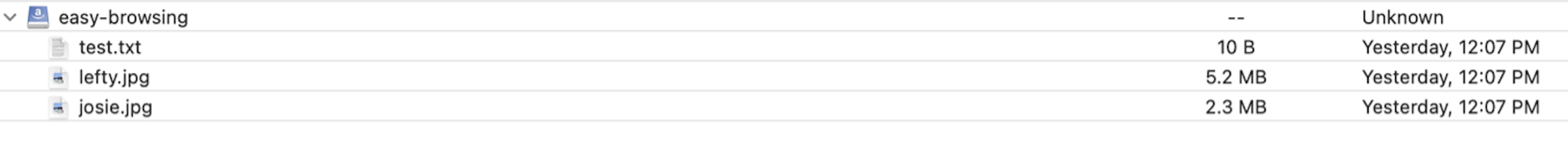 Objetos en CyberDuck presentados como archivos Imagen 22
