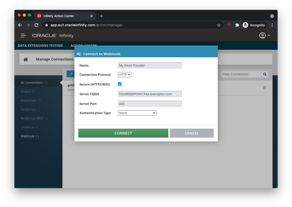 Imagen en la que se muestra dónde seleccionar una región.