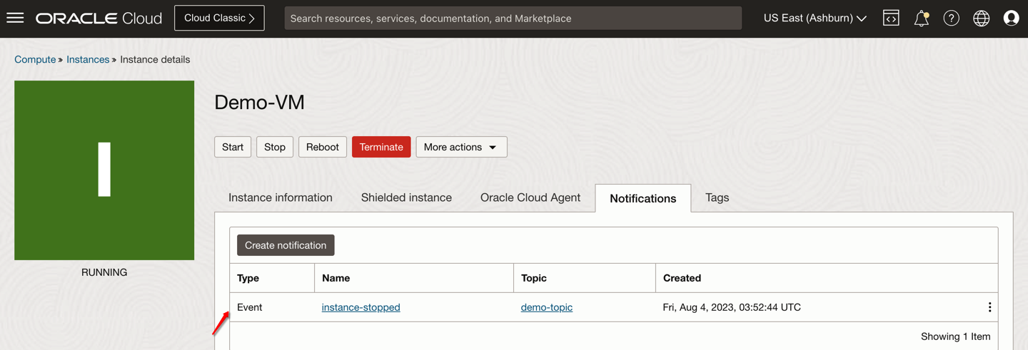 Regla de evento creada