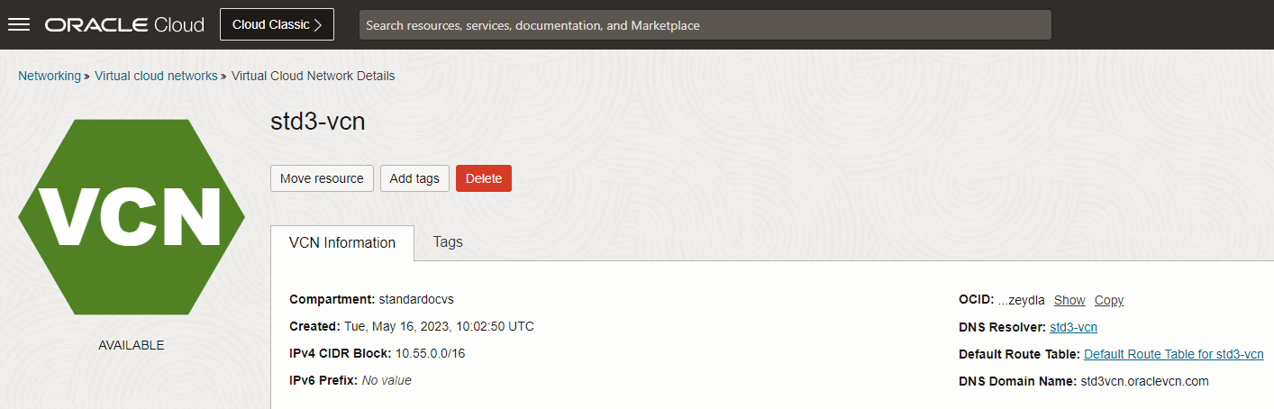 Solucionador DNS de VCN de OCI RackWare RMM - BYOL