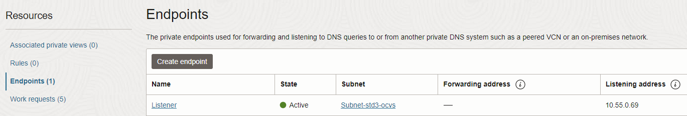 IP de listener de VCN de OCI Agregar host a ciclo de DR