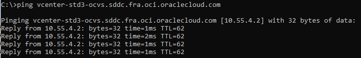 Segmento de superposición de NSX-T de OCVS para la comunicación vCenter del SDDC de Oracle Cloud VMware Solution Política de DR