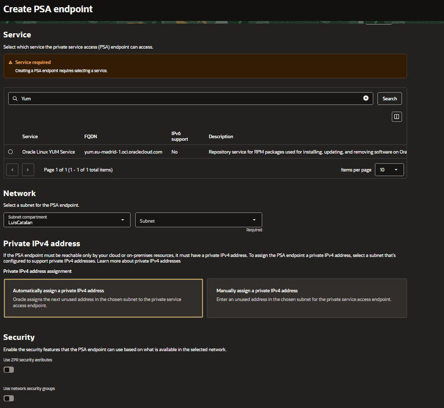 Configuración de PSA de red 6