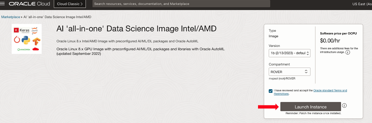Uso de imágenes de Oracle Marketplace en Oracle Roving Edge ...