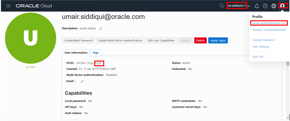 Página de detalles de usuario