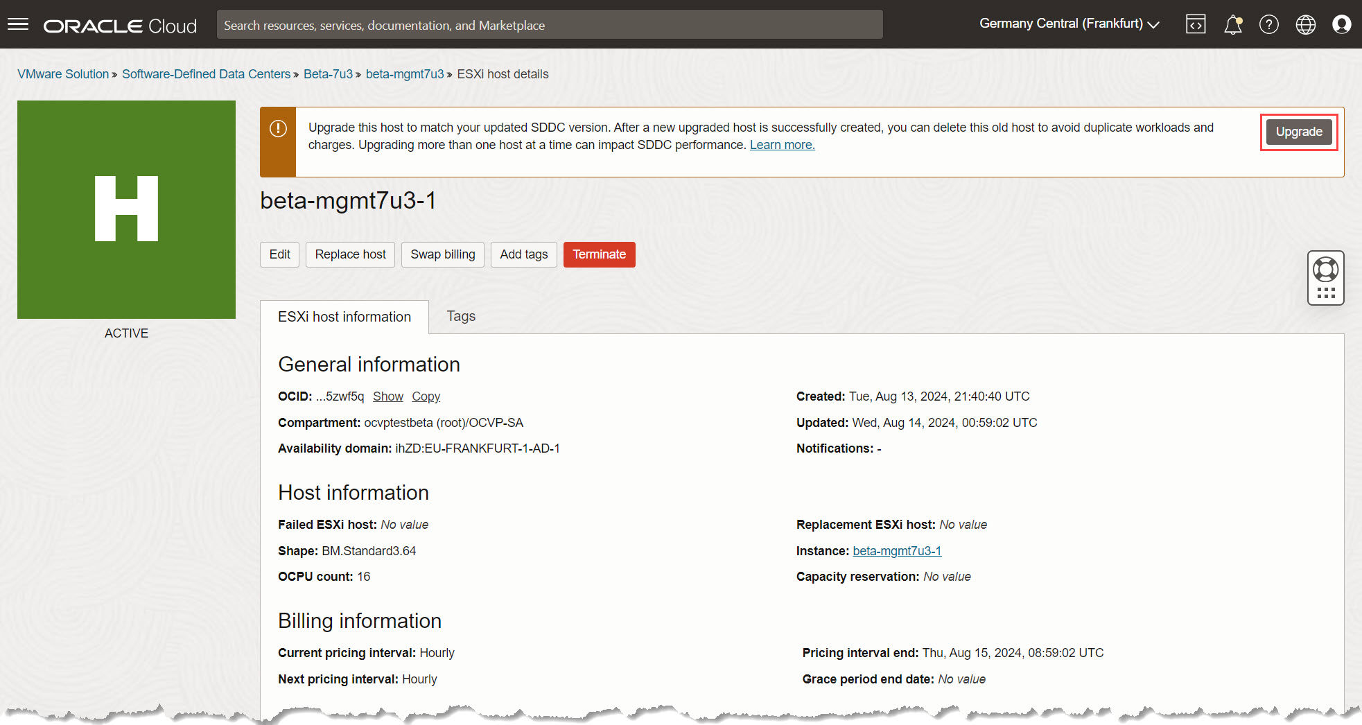 Actualizar host de ESXi