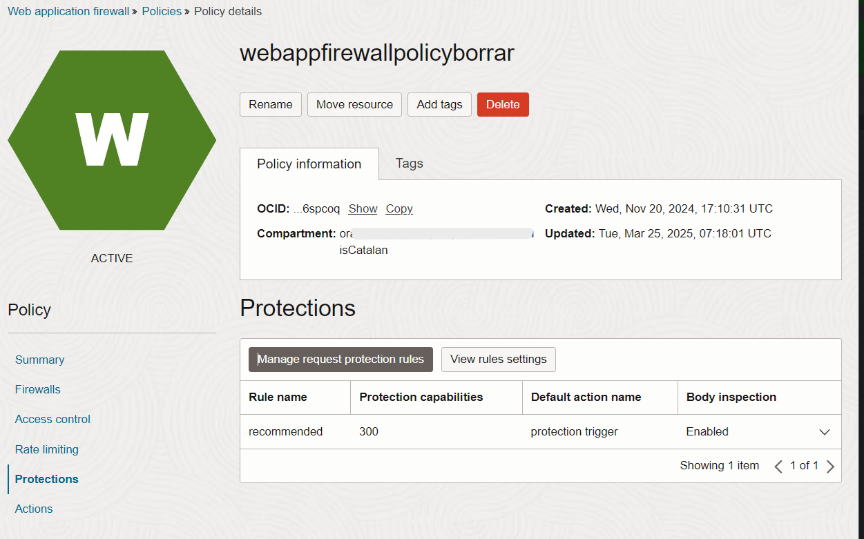 image Reglas de protección de WAF