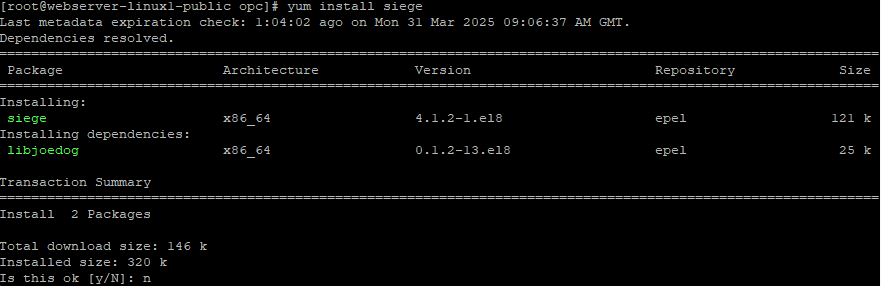 image instalación de Siege