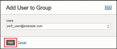 Boîte de dialogue Ajouter un utilisateur au groupe