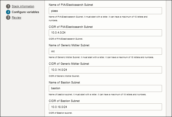 Page Configure Variables, Show Advanced Networking Details, troisième partie
