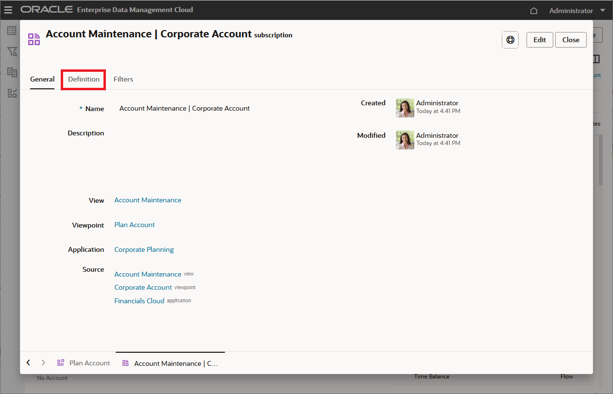 Cadre de sous-comptes