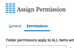 Boîte de dialogue Assign Permission
