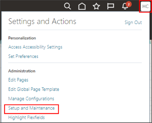 Cliquez sur Configuration et maintenance.