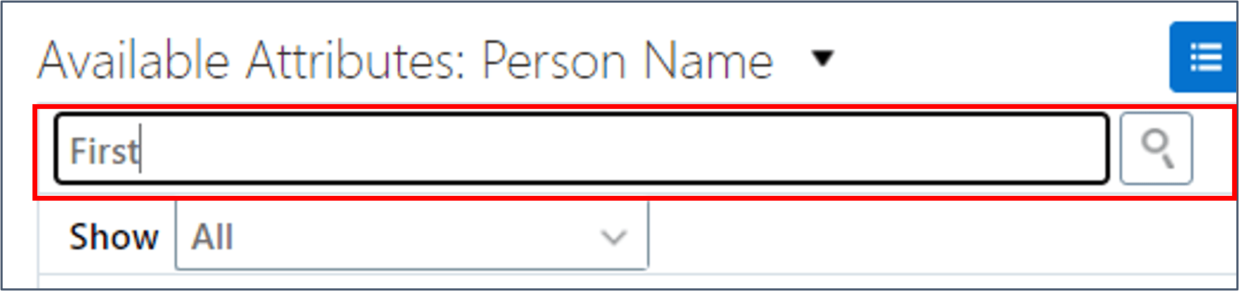 Filtrer l'attribut en fonction du terme de recherche Premier