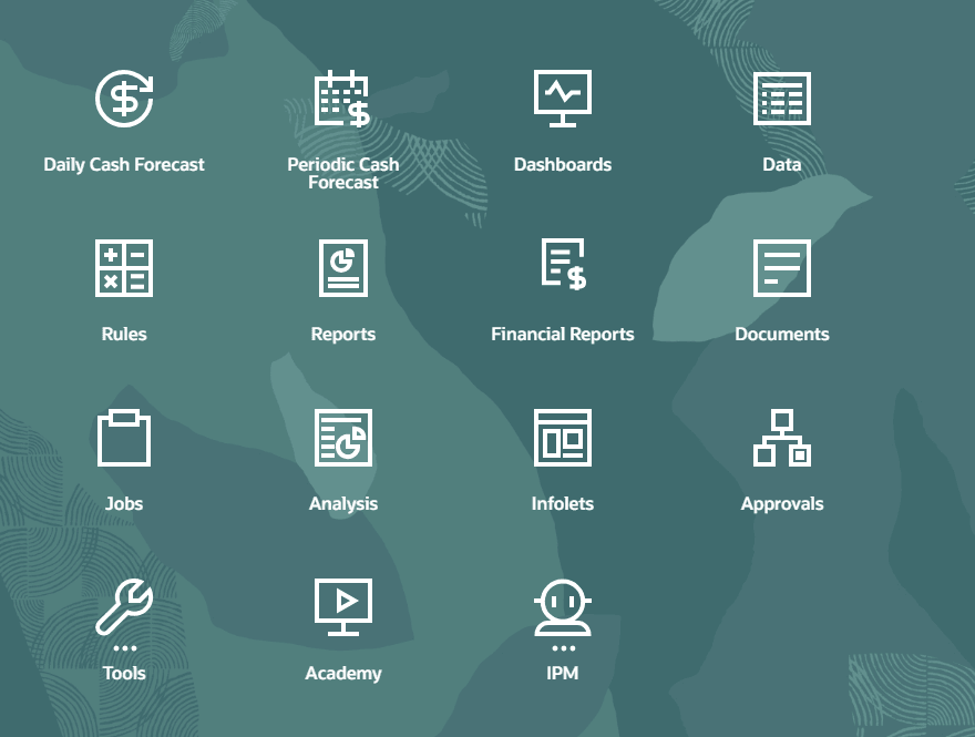 Page d'accueil du flux de navigation de Demo Cash Manager