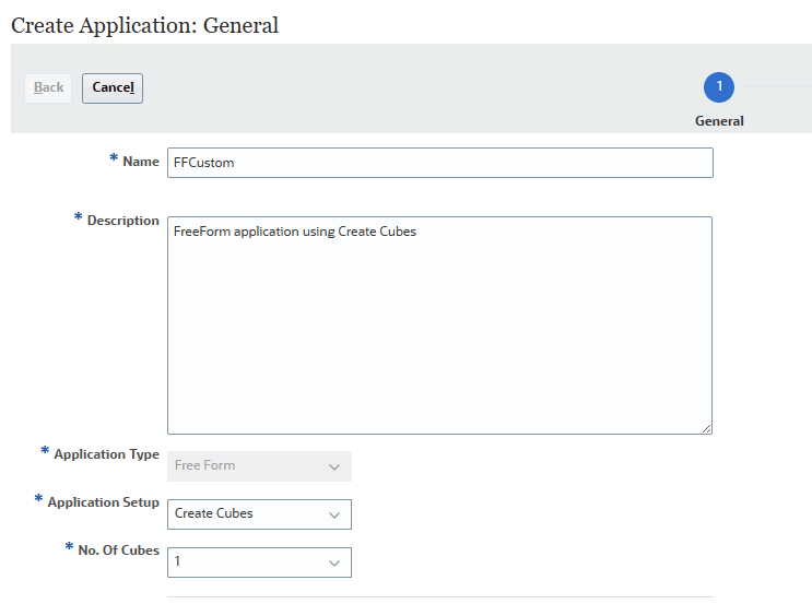 Sélection du type d'application FreeForm