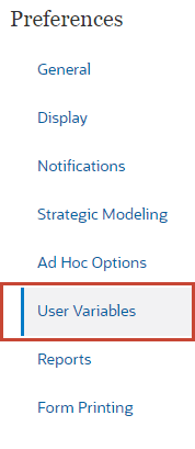 Variables d'utilisateur