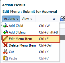 Modifier les éléments de menu
