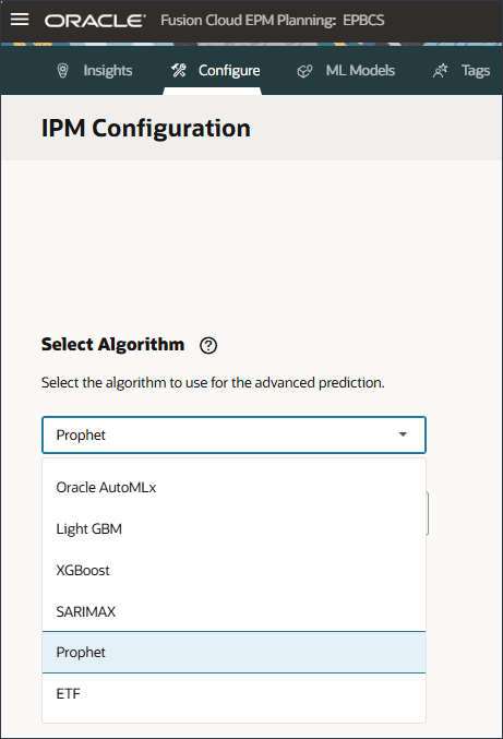 Sélectionner un algorithme