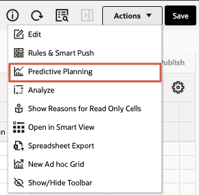 Menu Actions