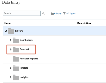 Dossiers de bibliothèque et de prévision