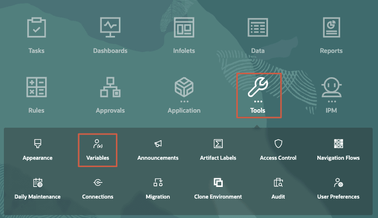 Navigation vers les variables utilisateur