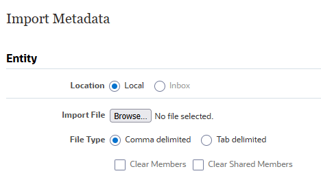 Boîte de dialogue Importer les métadonnées