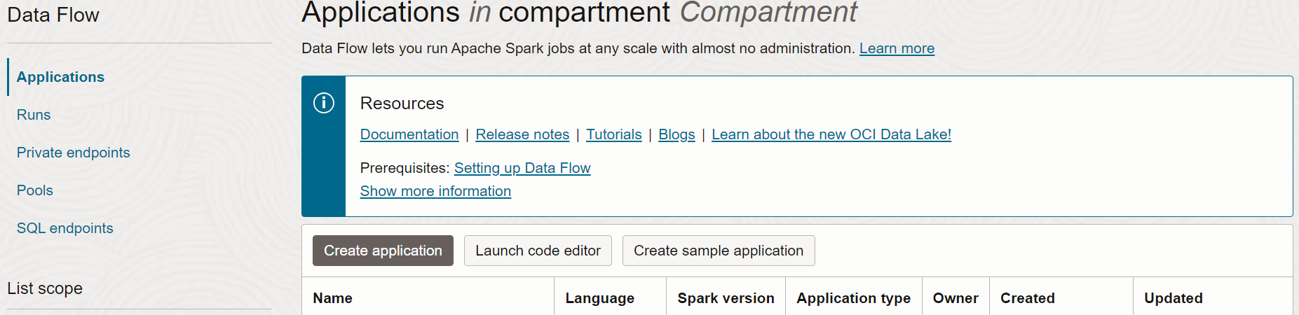 Application SelectCreate