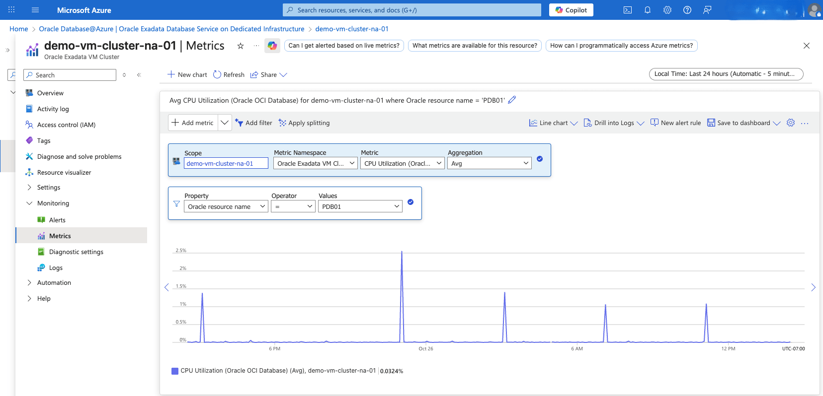 Cette capture d'écran montre comment surveiller les mesures.