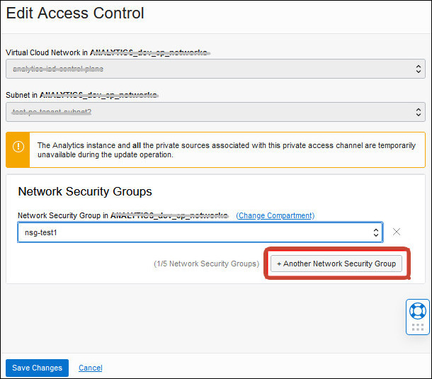 Ajouter un groupe de sécurité de réseau