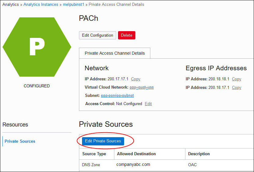 Modifier les sources privées
