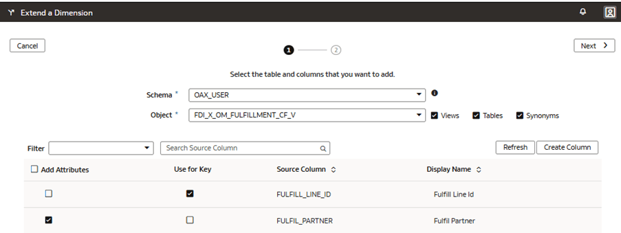 Extension d'une dimension Extension d'une dimension