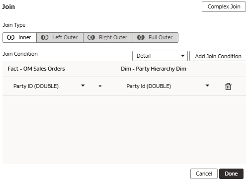 Boîte de dialogue Jointure Boîte de dialogue Jointure