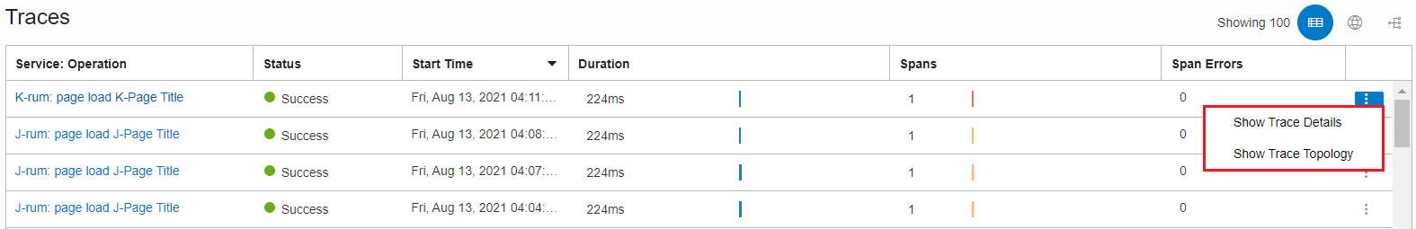 Options de topologie de trace