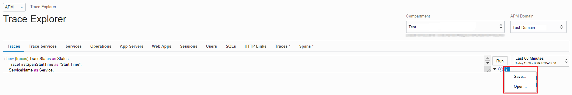 Ouvrir ou enregistrer l'icône et les options d'interrogation