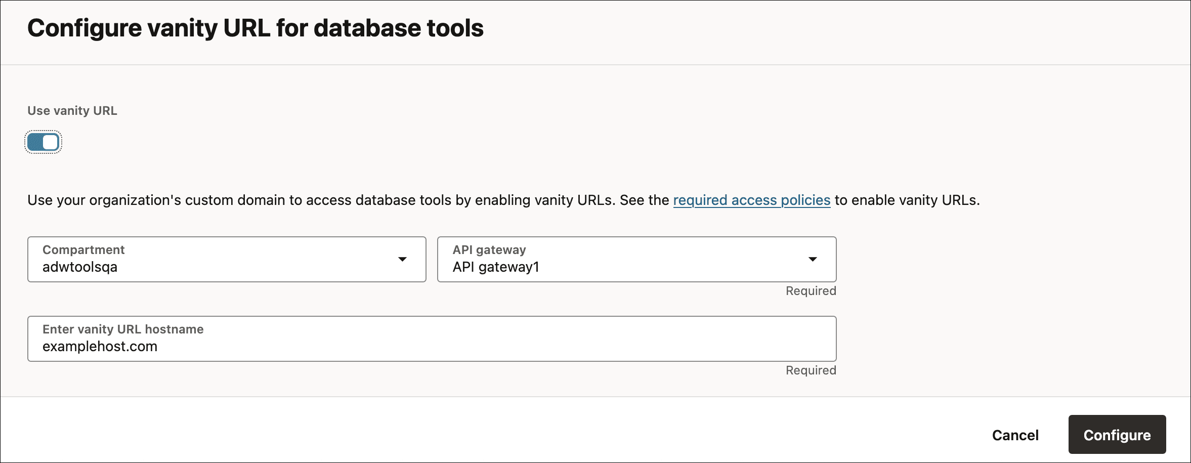 Une description de adb_configure_vanity_url.png suit