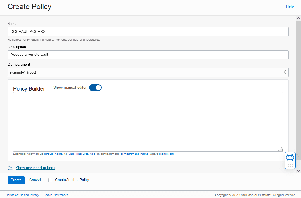 Une description de adb_keys_create_policy_manual.png suit