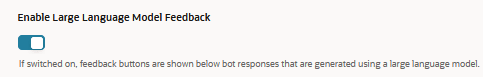 L'option Enable Large Language Model feedback (Activer la rétroaction de modèle de langue volumineuse).