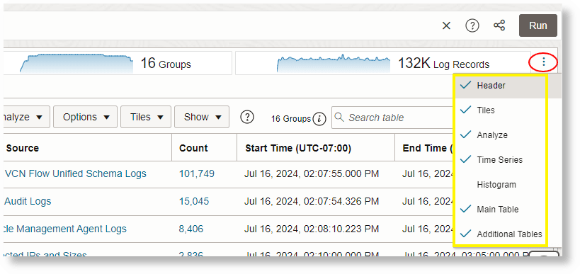 Visualisations disponibles sous le menu Actions Visualisations disponibles sous le menu Actions