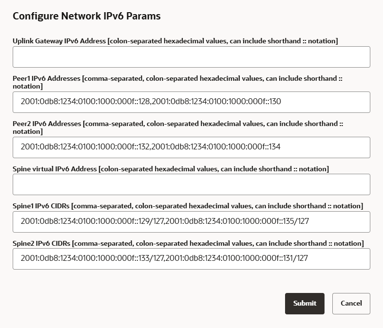 Figure présentant la page Informations sur l'environnement réseau IPv6.