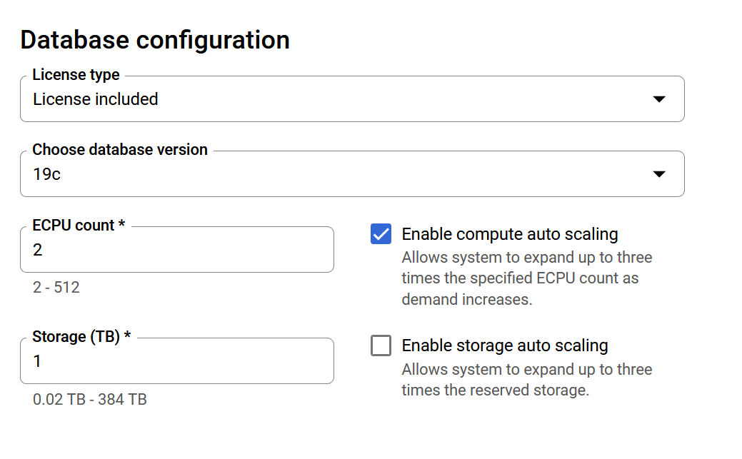 Configuration de base de données