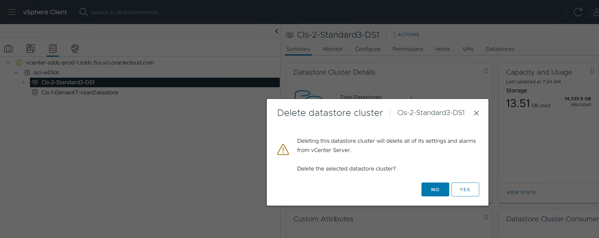 vCenter - Grappe de stockage de données VMFS vCenter - Grappe de stockage de données VMFS