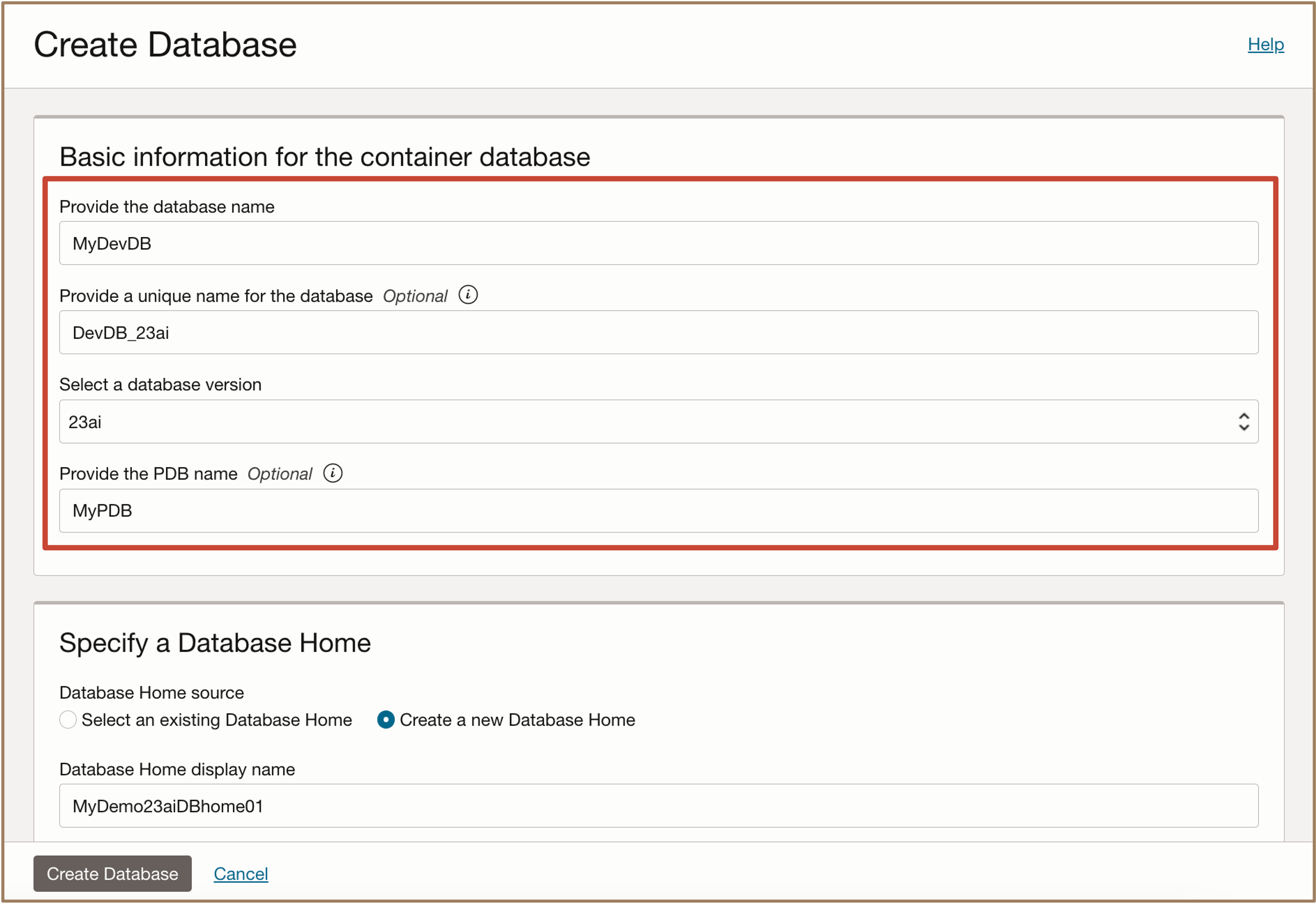Image présentant les informations de base sur la base de données conteneur à entrer Image présentant les informations de base sur la base de données conteneur à entrer