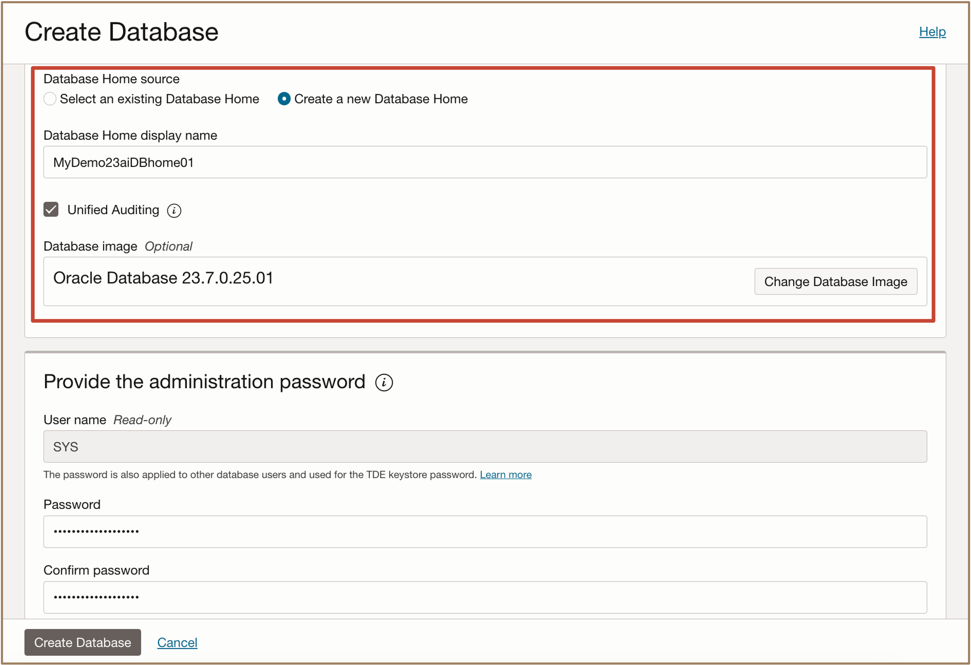 Image montrant la sélection du répertoire de base de la base de données Image montrant la sélection du répertoire de base de la base de données