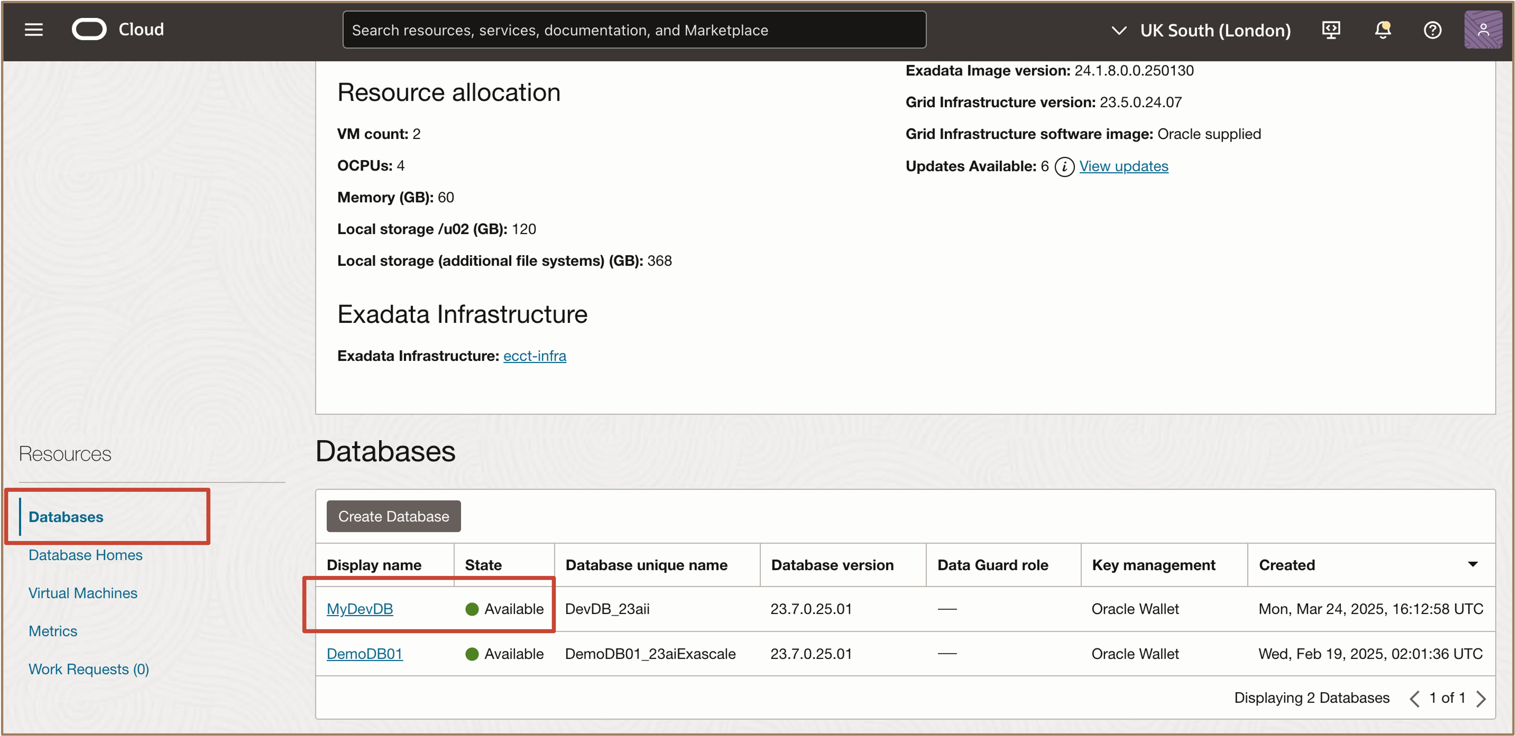 Image montrant la création de la base de données Image montrant la création de la base de données
