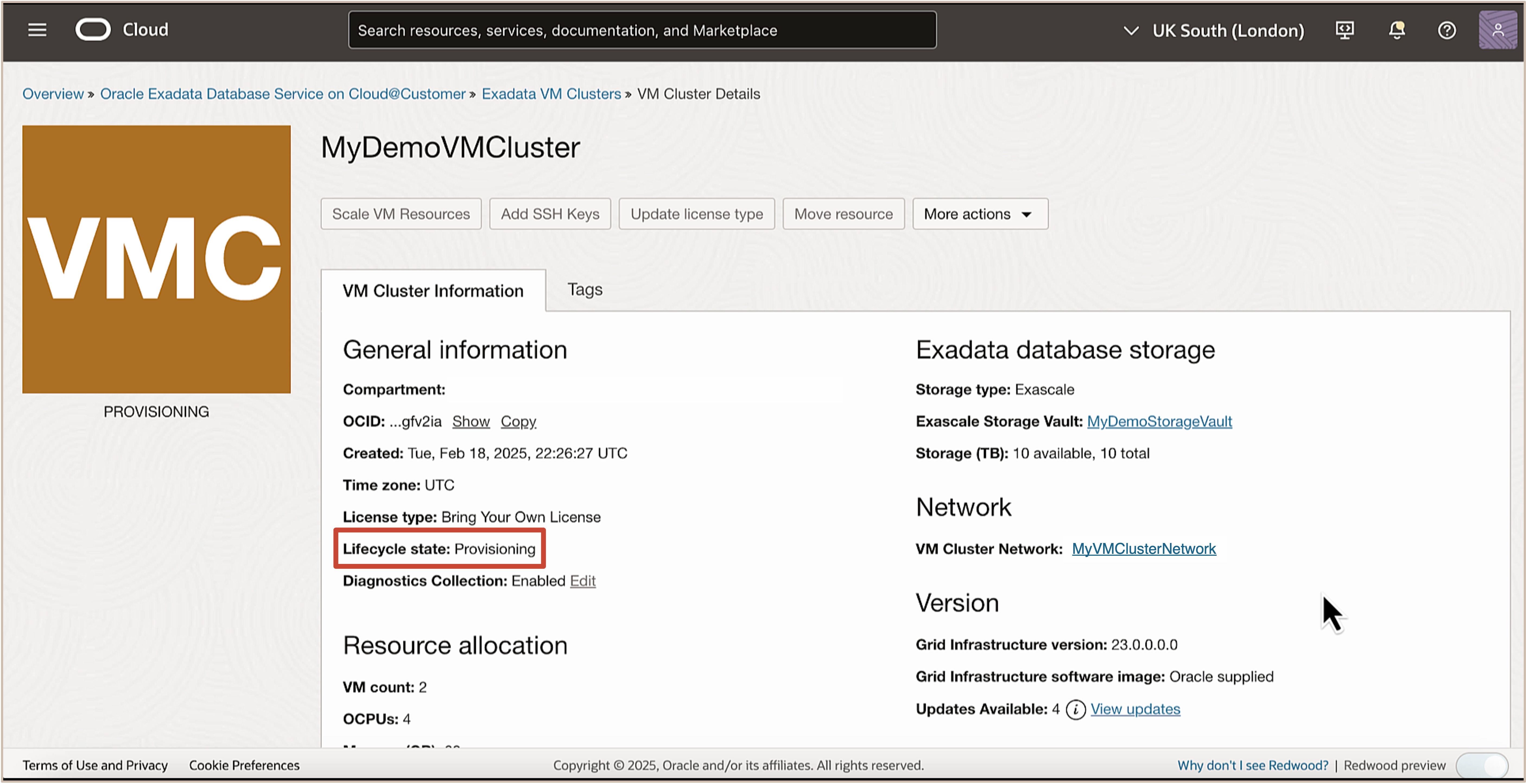 Image montrant la création de la grappe de machines virtuelles Image montrant la création de la grappe de machines virtuelles