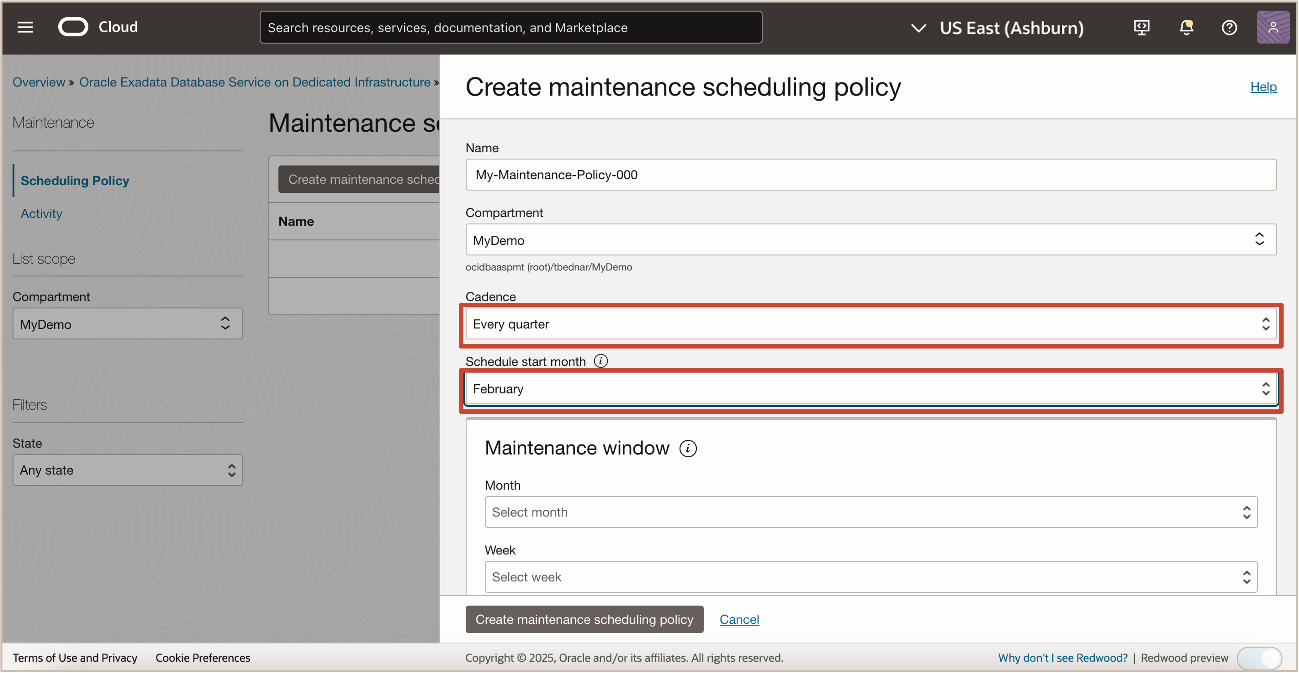 Image présentant la création d'une politique de maintenance