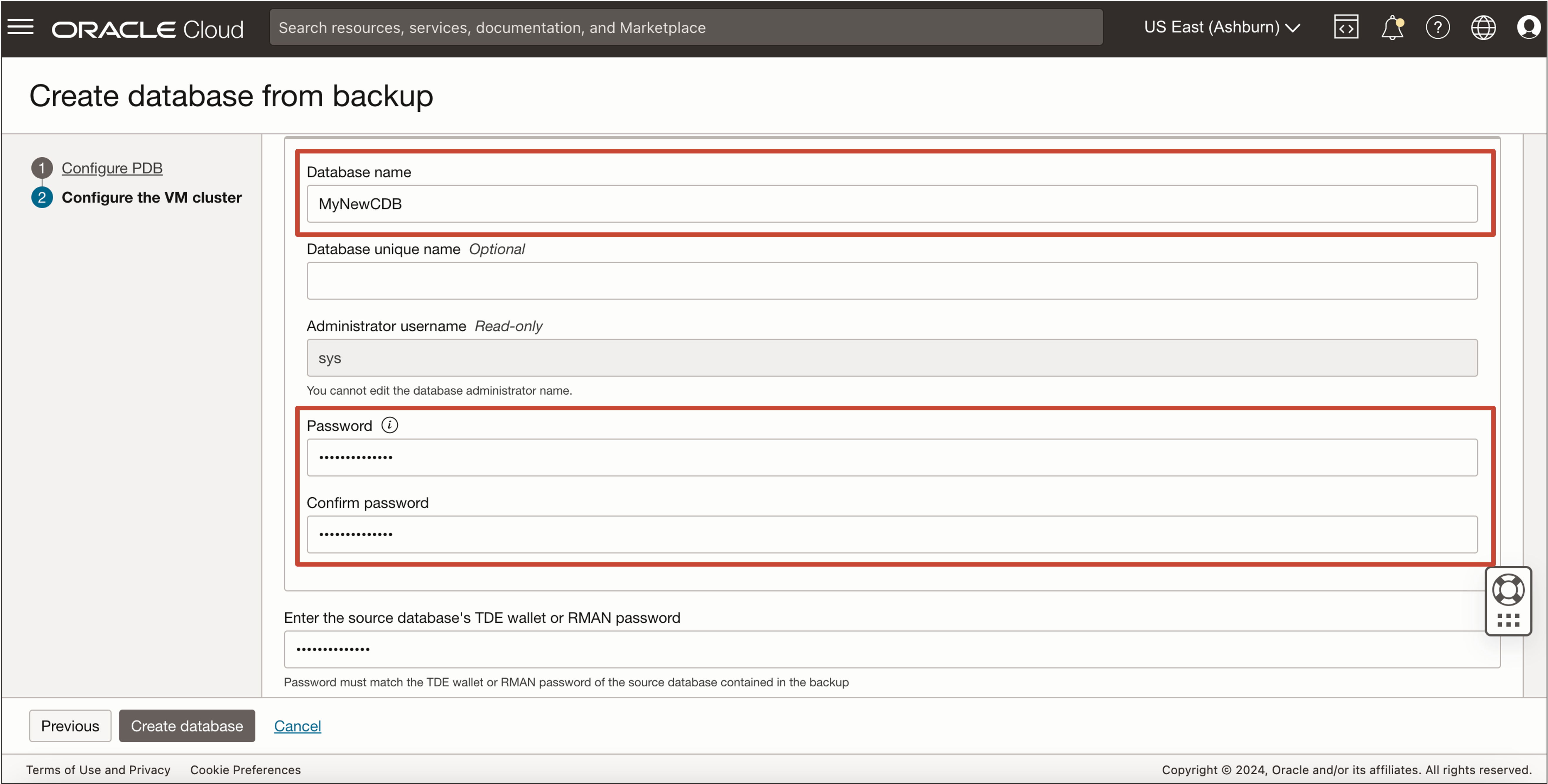 Image montrant comment configurer la base de données